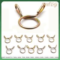 FEELDG 10Pcs ท่ออากาศท่อ ที่หนีบสายยาง ชุดจัดประเภท 5-31มม. ห่วงสำหรับฤดูใบไม้ผลิ ปรับได้ปรับได้ แผ่นสังกะสีชุบ คลิปหนีบท่อ ท่อน้ำมันเชื้อเพลิงรถจักรยานยนต์สกู๊ตเตอร์