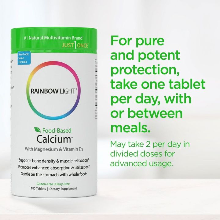 แคลเซียม-อาหารเสริมกระดูก-ข้อต่อ-กล้ามเนื้อ-just-once-calcium-180-tablets-rainbow-light