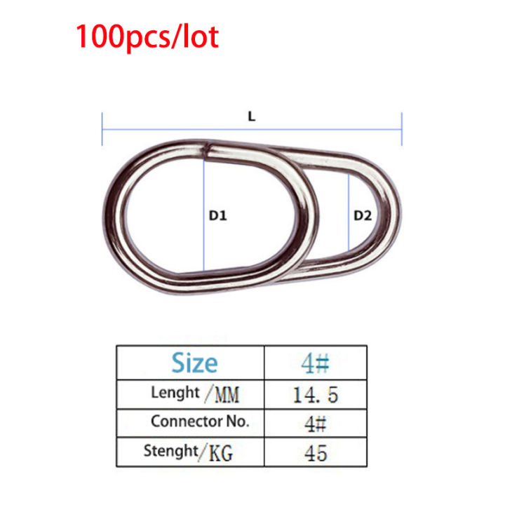 100ชิ้นสแตนเลสมหาสมุทร-s-nap-ตกปลาแหวนแยกแหวนที่มีคุณภาพสูงเสริมสร้างล่อเชื่อมต่อแหวนอุปกรณ์ตกปลา