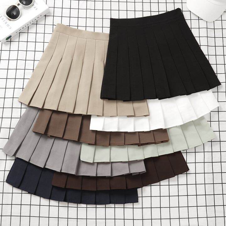 cc-skirt-ladies-2022-womens-waist-korean-pleated-school-uniform