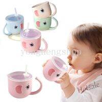 【hot sale】 ✠✆ C01 Creative Cartoon Cute Elephant Water Cup with Handle Wheat Straw Baby Sippy Cups Children Leakproof Drinking Cup