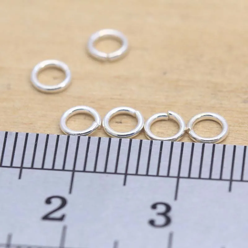 20pcs Genuine Real Pure Solid 925 Sterling Silver Open Jump Rings