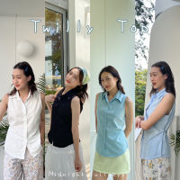 เสื้อแขนกุด คอปก มีเชือกผูกเอวด้านหลัง Twilly top