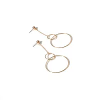 【Bluelans】Metal Rings Long Chain Hoop Earrings