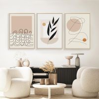 2023 ❁ Nordic Ins Style Orange Lines Abstract Geometric Figures Morandi colorPaintings Wall Decor Art Print Canvas Picture Poster