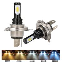 [ANYA Auto Parts] 2PCS H4 H7 Led ไฟหน้ารถ880 881 9005 9006 H1 H3 H6 H11หลอดไฟ5สี High Beam ไฟหมอกระยะทางไฟ