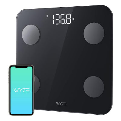 WyzeCam Wyze Smart Scale S for Body Weight, Digital Bathroom Scale for Body Fat, BMI and Muscle, Weight Loss, Body Composition Analyzer with App sync with Bluetooth, 400 lb, Black