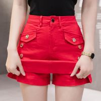 【hot】 New Fashion Denim Skirt Shorts Streetwear Jeans Womens Waist Slit