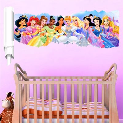 【SALE】 nancarenko1977 3d Effect Animation Princess สติ๊กเกอร์ติดผนังสำหรับห้องพักเด็กตกแต่งการ์ตูน Wall Decals Art Pvc Adesivo De Parede โปสเตอร์ของขวัญ