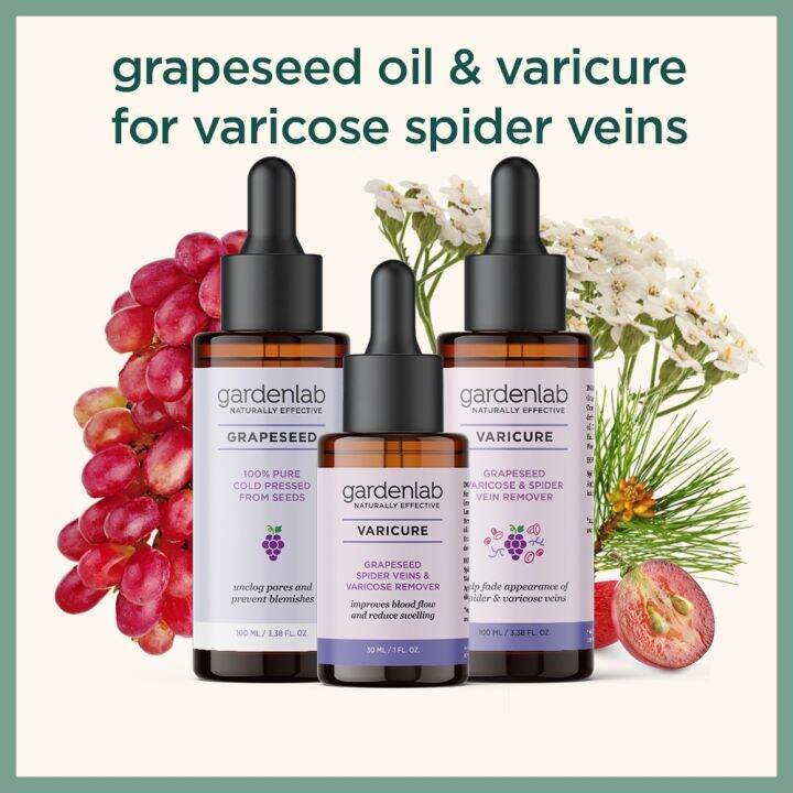 Garden Lab Grapeseed Oil for Varicose Veins, Spider Veins, Arthritis
