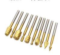 Burr 10Pcs Plated HSS Burr เครื่องตัดแกะสลักงานไม้เครื่องบดไฟฟ้า Accessories