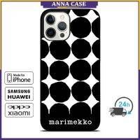 Marimekko เคสโทรศัพท์มีลายจุดสีขาวดำ Iphone 7 8 14บวก12 13มินิ11 12 13 14 Pro Max X Xr Xs Max Huawei Mate 20 30 40 Pro P20 P30 P40 Pro Samsung S10 S20 S21 Plus เคสโทรศัพท์