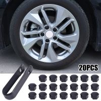 20pcs Car Wheel Nut Protective Caps with Black Clip for Tesla 3/Y/X/S Tyre Hub Screw Protection Glossy/Frosting Decoration Cap Nails  Screws Fasteners