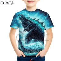 CLOOCL Movie Godzilla Vs Kong 3D พิมพ์เสื้อยืดแขนสั้นเด็กคอกลม