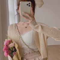 Taro purple knitted ice silk sunscreen clothing women s summer air-conditioned room cardigan thin section with skirt sho