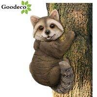 Goodeco Roon Tree Hugger,Roon Up A Tree Peeker,เรซิ่นประติมากรรมต้นไม้กลางแจ้ง,ของขวัญและรูปปั้นอุปกรณ์ตกแต่งสวนสำหรับต้นไม้