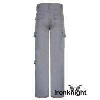 ironknight-Y2k Women Plain Color Straight-Leg Multi-Pockets Long Jeans