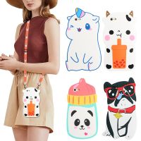 Funda Galaxi A22 Case on for Samsung Galaxy A32 A22 A12 A02 A42 A52 A72 A82 A03S Case 3D Cat Dog Unicorn Lanyard Crossbody Cover