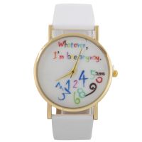 Wristwatches Women Watches Pella Whatever I am Late Anyway letter Watches Color: White