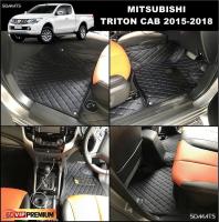 พรมปูพื้นรถยนต์6D TRITON CAB 2015-2018 พรม6D QJ VIP สีดำด้ายน้ำเงิน เต็มคัน