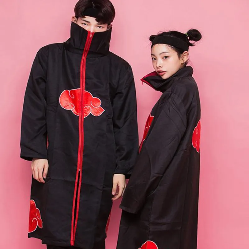 Naruto Akatsuki Cloak Anime Cosplay Costume Set Halloween Cosplay Longo  Cloak