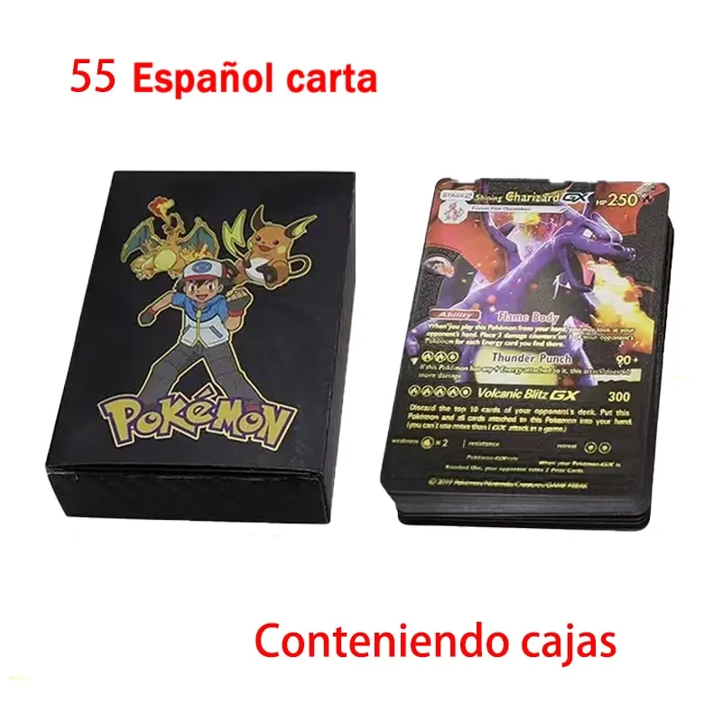 Cartas Español Spanish Metal Cards Vmax Charizard Pikachu Gold