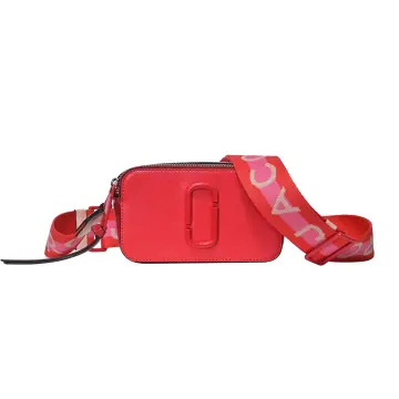 MARC JACOBS Snapshot NEW RED MULTI Logo Strap Small Camera Bag 100%  AUTHENTIC in 2023