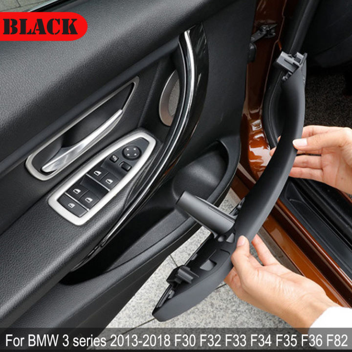 f30สีเบจสีดำด้านหน้าด้านหลังรถมือจับประตูด้านในตัดดึงแผงจับสำหรับ-bmw-f30-f80-f31-f32-2012-2017