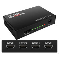 3D 1080P HDMI Compatible Splitter HDCP 1 in 4 out Power Signal Amplifier 1x4 Audio Splitter Switch HD Converter Adapter