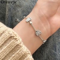 Draweye Cartoon Bracelets for Women Metal Y2k Fashion Ins Vintage Jewelry Hiphop Cute Girls Gift Simple Bracelet Femme