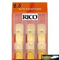 Rico 2.5 Strength Reeds for ALTO Sax 3 Set