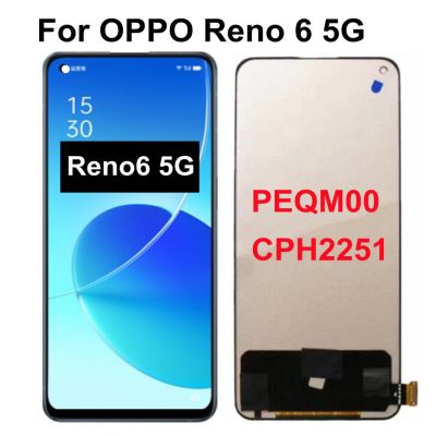 6.43 "TFT สำหรับ OPPO Reno 6 5G CPH2251 LCD หน้าจอสัมผัสประกอบ Digitizer สำหรับ OPPO Reno 6 5G Lcd