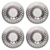 4 Pieces Sink Strainer Stainless Steel Bathroom Shower Floor Filter Bathtub Drain Hair Catcher Anti-clogging Cover