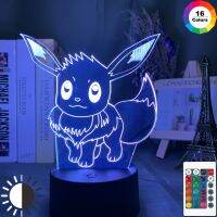 【✱2023 HOT✱】 li62292595258181 3d เกมโคมไปตั้งโต๊ะแบบออปติคอลภาพโปเกมอนโก Eevee รูปที่มีบรรยากาศสำหรับการศึกษาของเด็กอุปกรณ์ตกแต่งห้องเด็ก Led ไฟกลางคืน3มิติ Eevee