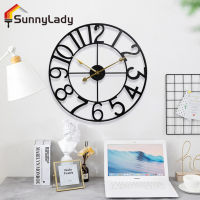 SunnyLady นาฬิกาแขวนผนังตกแต่งสำหรับห้องนั่งเล่นนาฬิกาแขวนผนังแบบใช้แบตเตอรี่เงียบพร้อมตัวเลขอารบิกสำหรับห้องครัวลานบ้านห้องนอน