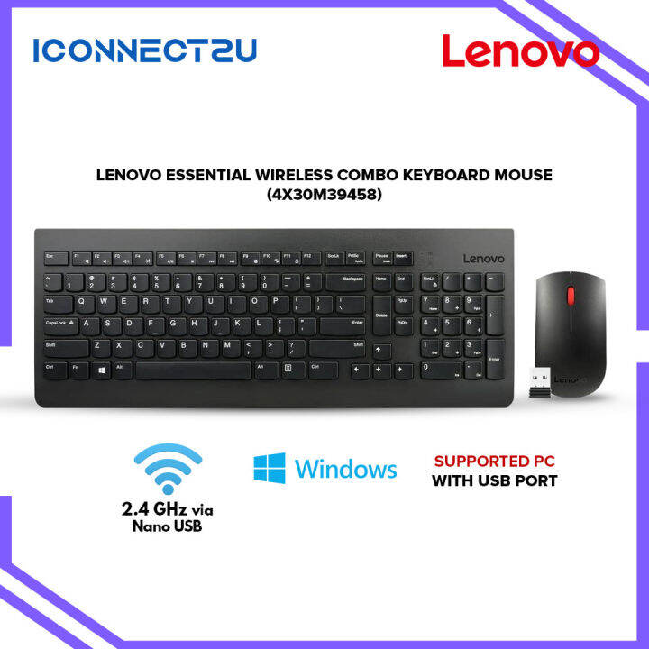Lenovo Essential Wireless Combo Keyboard & Mouse (US English 103P