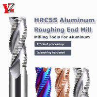 เครื่องบดหยาบแบบอลูมิเนียม HRC55 3ร่องสำหรับเหล็กใยแก้วอลูมิเนียมทองแดง CNC Tool4 5 6มม. 8มม. 10มม. 12มม. 14มม. 16มม. 18มม. 20มม.