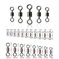 ORJD 50pcs Heavy Duty Ball Bearing Barrel Fishing Rolling Swivel Stainless Steel Connector Solid Ring Fishing Tackle