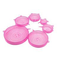 【cw】 6Pcs Sets Silicone Stretch Lids Sizes Cover Preservative Film Retain Freshness Cap Bowls Plates