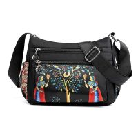 [COD] Jielangshi casual bag 2023 spring new printed nylon cloth street one-shoulder ladies Messenger