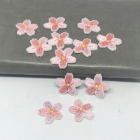 MAXSIN FUN 10 PC Small Pink Cherry Flower Patches Clothing Embroidery Sticker Iron On Kids Dress Bags Applique DIY Decoration Haberdashery