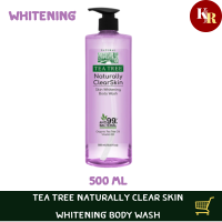 Tea Tree Naturally Clear Skin Whitening Body Wash 500ml สายออร่าต้องเติมวิตามินให้ผิวด้วยเจลอาบน้ำเหมาะสำหรับผิวหมองคล้ำ สีผิวไม่สม่ำเสมอ จากทีทรี อุดมวิตามินบี 3 ให้ผิวดูกระจ่างใสอย่างเป็นธรรมชาติ ผสานคุณค่าน้ำมันทีทรีออร์แกนิกจากประเทศออสเตรเลีย ช่วยปกป