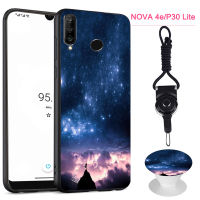 มาใหม่ล่าสุดสำหรับ Huawei P30 Lite/โนวา4e เคสซิลิโคนนิ่มเคสสำหรับหัวเหว่ยขาตั้งโทรศัพท์ลวดลายและเชือก