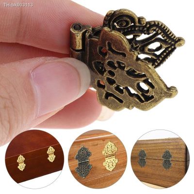 ㍿✱ 2pcs/Set Antique zinc alloy wooden box hinge Hollow Flower Cabinet Furniture Hinges support Cabinet Door Butt For Retro Boxes