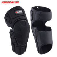 HEROBIKER รถจักรยานยนต์รองเข่าวิบากเข่าป้องกันยาม Moto เข่าป้องกันเกียร์ป้องกันรถมอเตอร์ไซด์ Ridng เข่าสีดำ-Jezker