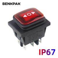 1Pcs Momentary Waterproof Black 6Pin Rocker Switch 3 Position Locking ON-OFF-ON DSDT 16A 250VAC   20A 125VAC Electrical Circuitry  Parts