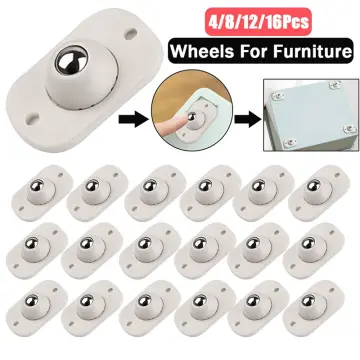 16 pcs trash can caster rollers universal wheel Self Adhesive