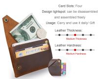 New arrival leather Vintage Crazy Horse Leather ID card holder R business card holder Male Coin purses wallets