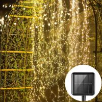 ZZOOI Solar Fairy String Lights Outdoor Waterfall Garland Street LED Curtain String Light Party Garden Christmas Decoration for Home