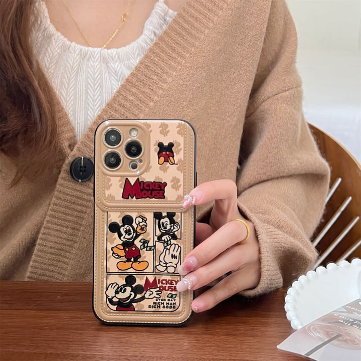 เคสครอบโทรศัพท์-iphone-iphone-14-13-12-11-pro-max-ลายการ์ตูนสีน้ำตาลสุดหรูสัมผัสดอลลาร์